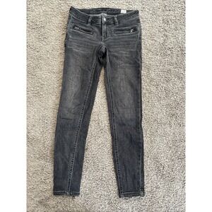 We The Free Jeans Womens‎ 25 Black Skinny Straight Zipper Pockets Denim
